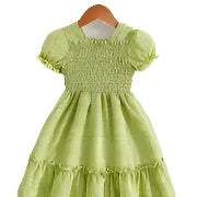 Princess Puffed Dress Lime Green